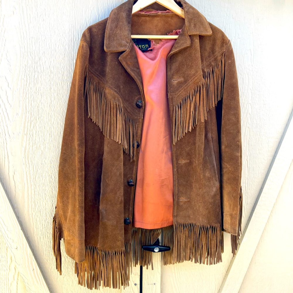 Silton womens leather western jacket with fringe